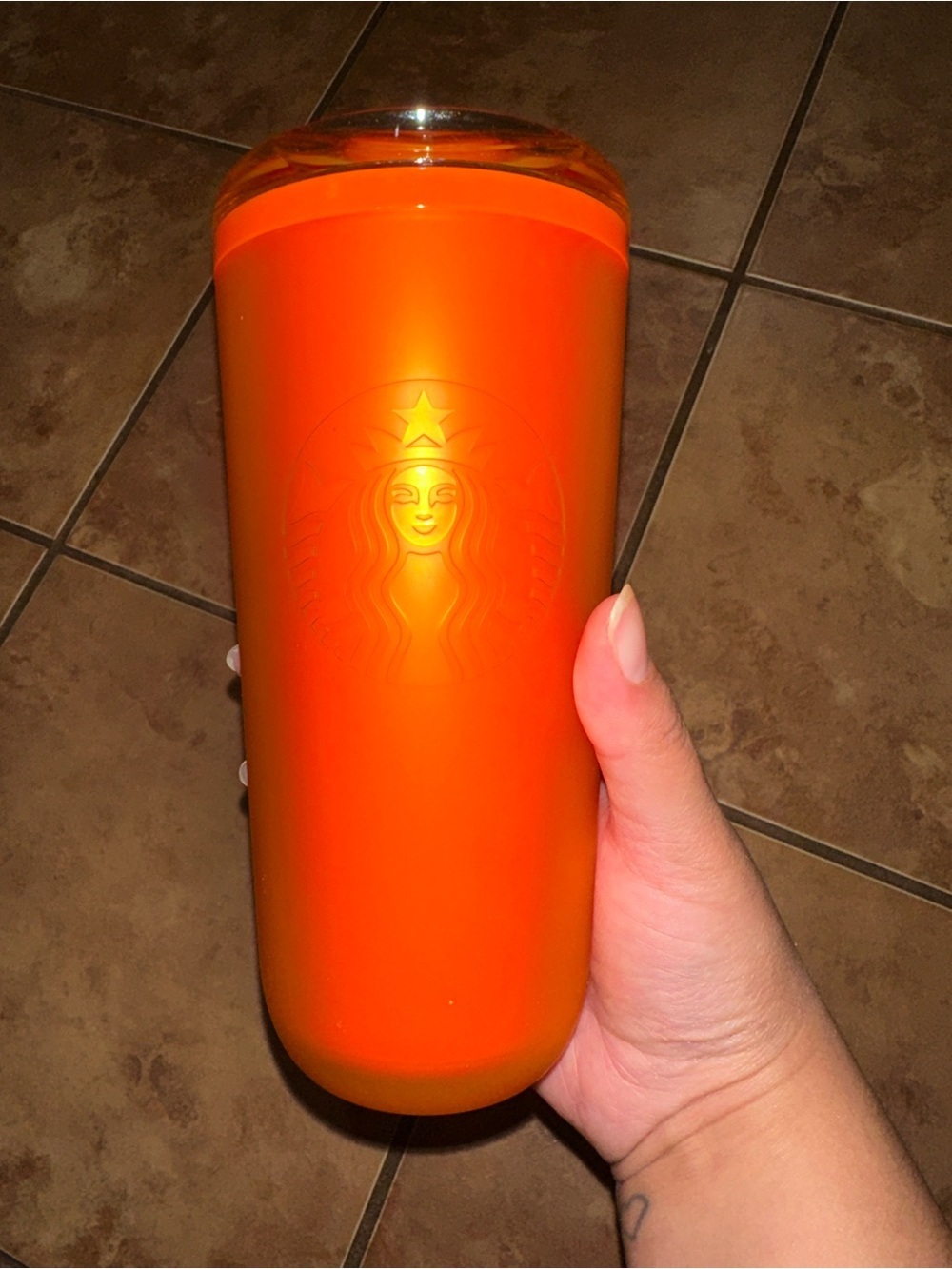 Starbucks Summer 2025 Matte Neon Orange Soft Touch 16 Oz. Hot/cold